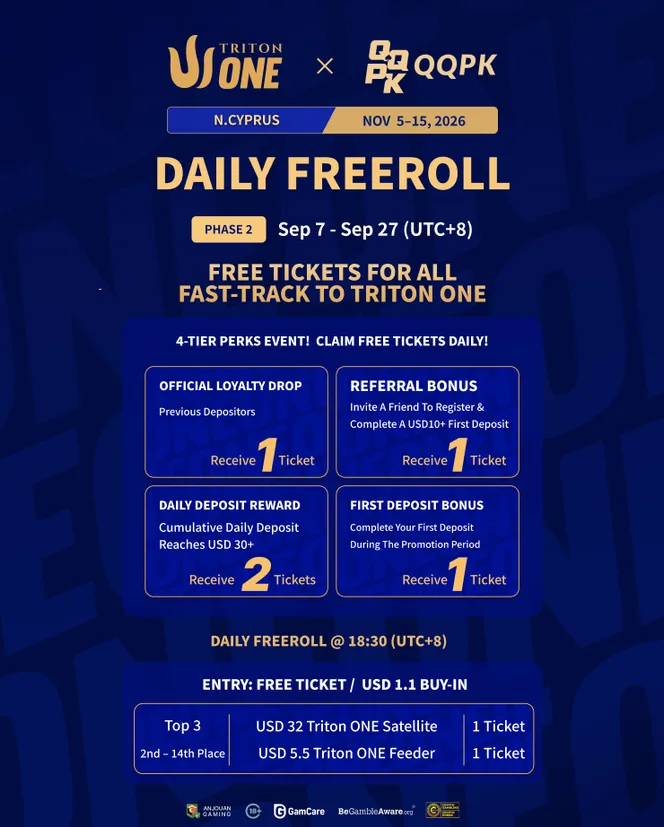 Freeroll diário fase 2 | caminho para o Triton ONE
